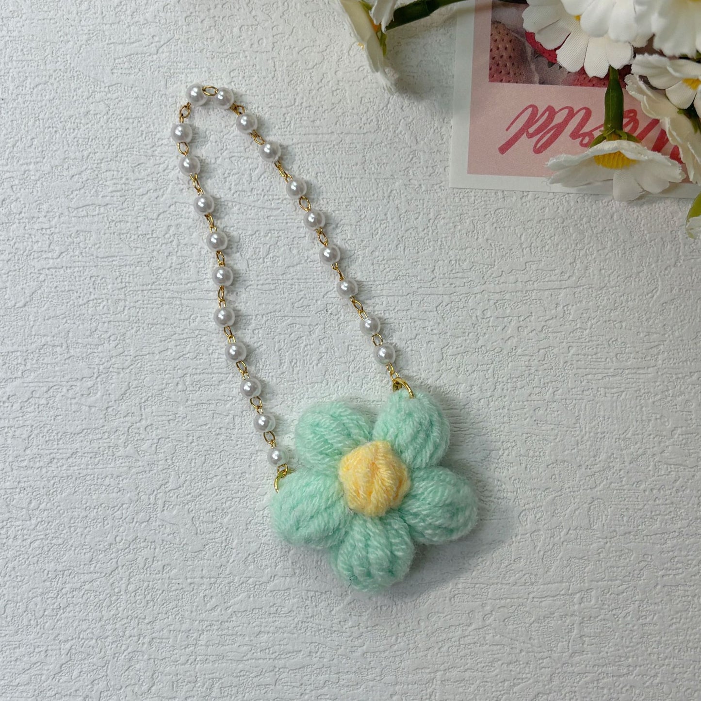 (only-clothes) New Handmade Crochet Bubble Mart Flower Crossbody Bag Labubu Doll Cute Plush Toy Accessories Clearance