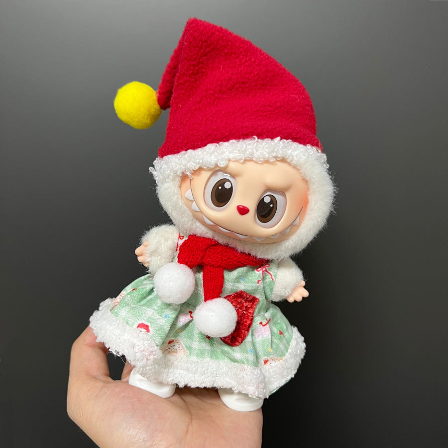 (only-clothes) Only Clothes Suitable for Labubu Doll Clothes First Second Third Generation Labubu Pendant Doll Wearable Christmas Doll Clothes Set