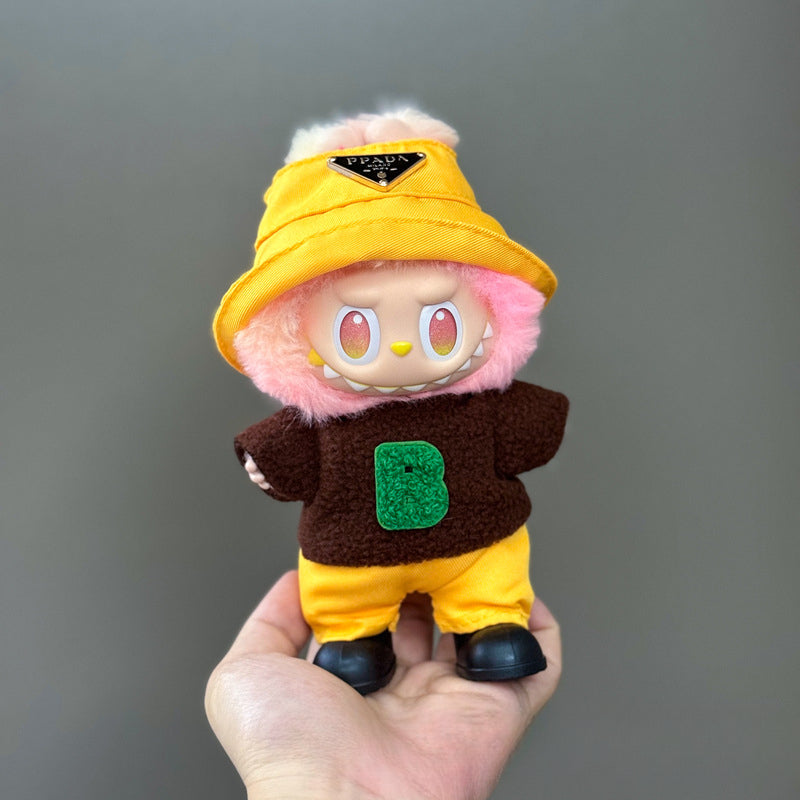 (only-clothes) Suitable for Labubu Doll Clothes First Second Third Generation Labubu Clothes 17cm Vinyl Pendant Doll Set