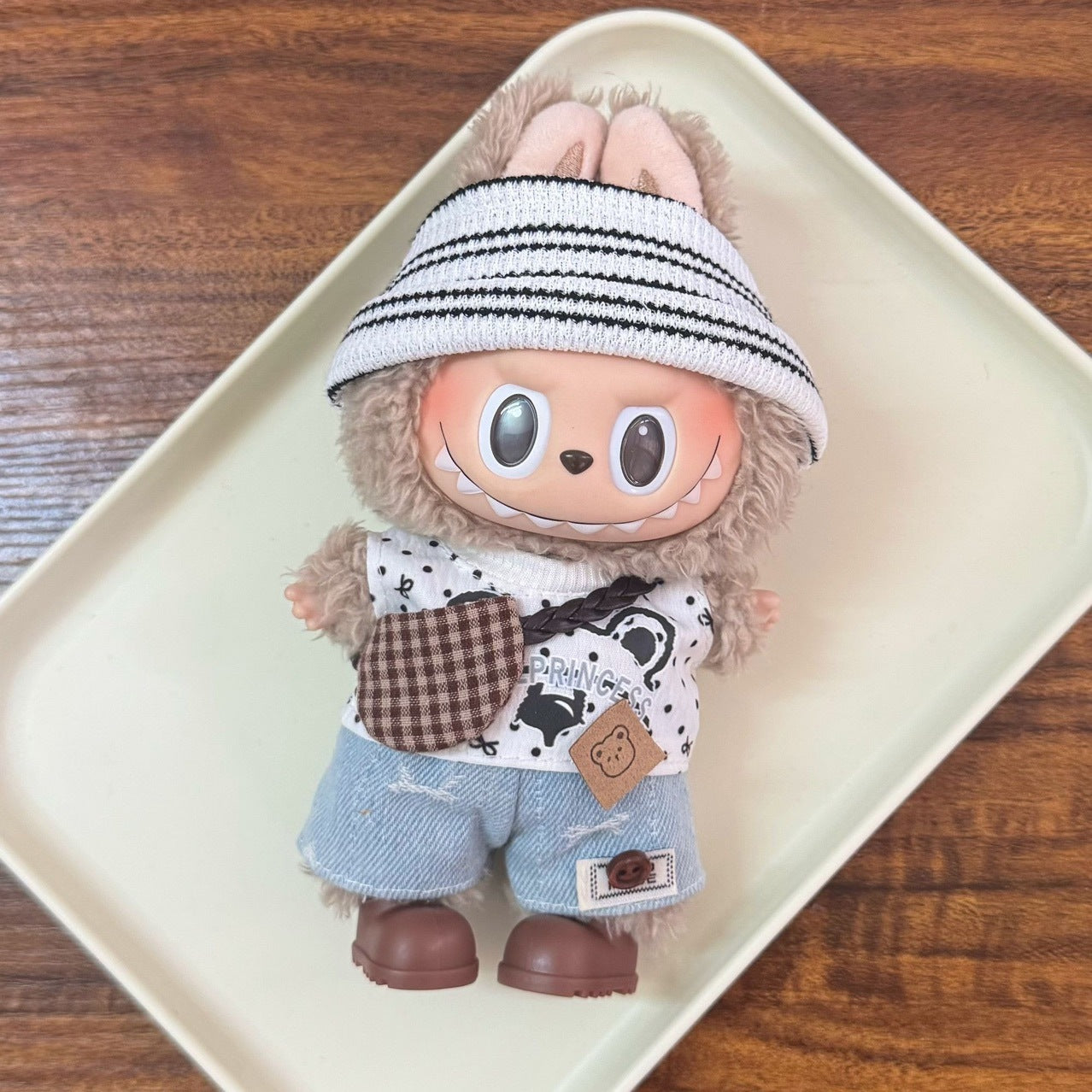 (Only-Clothes) Automobiles Curtain Cloth Doll Clothes 17cm Plush Vinyl Labubu Sitting Party Generation 2 Generation for Suit