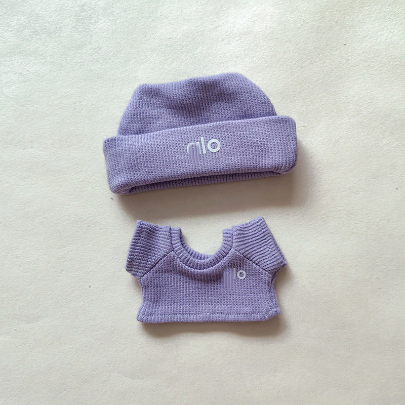 Baby Clothes Suitable for First, Second, and Third Generation 17cm Labubu Macaron Blind Box Sitting Party Logo Knitted Set 
