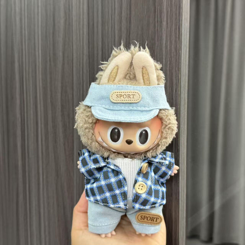 (only-clothes) Labubu Doll Clothes Labubu 17cm Pendant First and Second Generation Vinyl Plush Doll Replacement Clothes Set Accessories