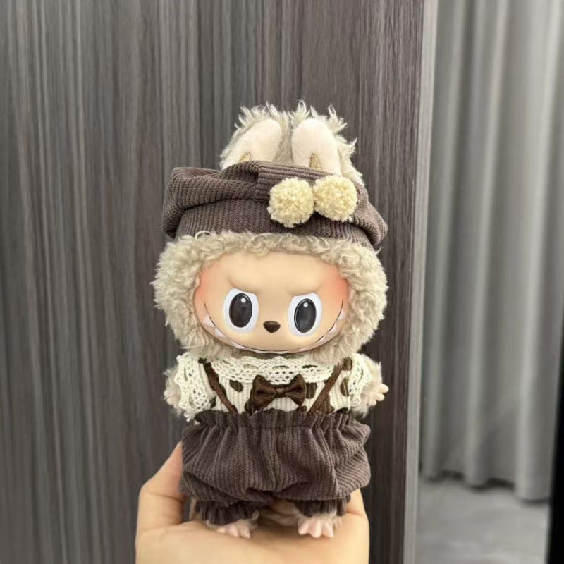 (only-clothes) Labubu Doll Clothes Labubu 17cm Pendant First and Second Generation Vinyl Plush Doll Replacement Clothes Set Accessories