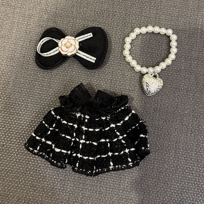 (only-clothes) Labubu Sitting Party Doll Clothes First and Second Generation Vinyl Doll Clothes 17cm Macaron Blind Box Labubu Doll Clothes