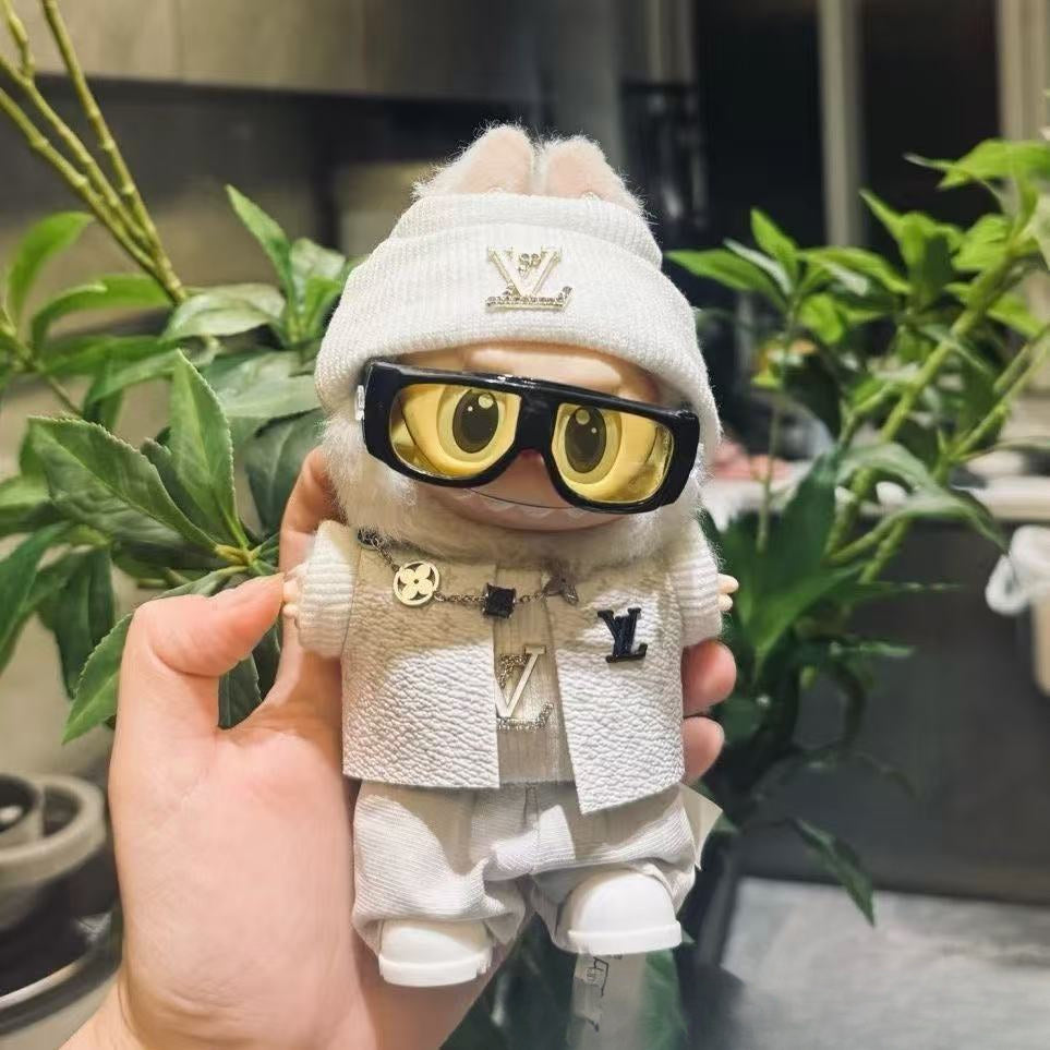 (only-clothes) First and Second Generation Labubu Blind Box Pilot 6.2cm Goggles 10cm Cotton Doll Glasses Accessories