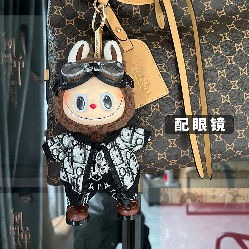 (only-clothes) Clothes Only Suitable for 17cm Labubu Doll Clothes First and Second Generation Labubu Blind Box Pendant Clothes Dress-Up Set