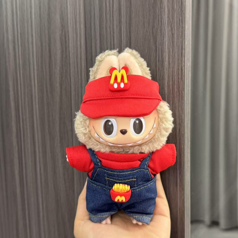 (only-clothes) Labubu Doll Clothes Labubu 17cm Pendant First and Second Generation Vinyl Plush Doll Replacement Clothes Set Accessories