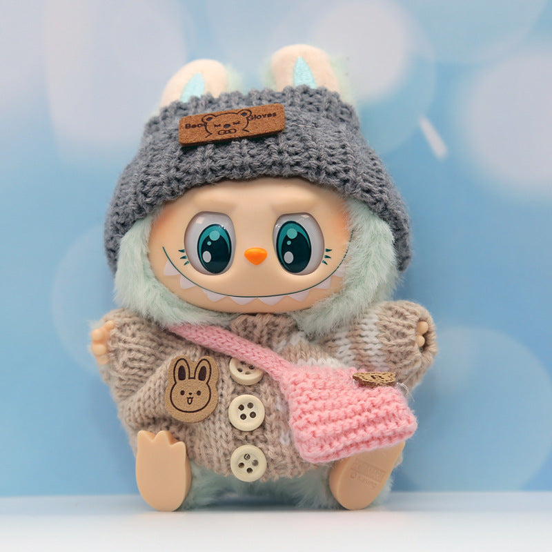 Automobiles Curtain Cloth Pendant Button Knitted Sweater Labubu Hat Small Bag PVC Doll Refill Baby Clothes Suit