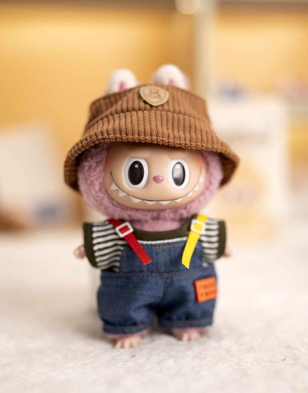 Labubu Plush Doll Clothes T-Shirt with Denim Overalls Labubu Plush Toy Doll Accessories Clothes