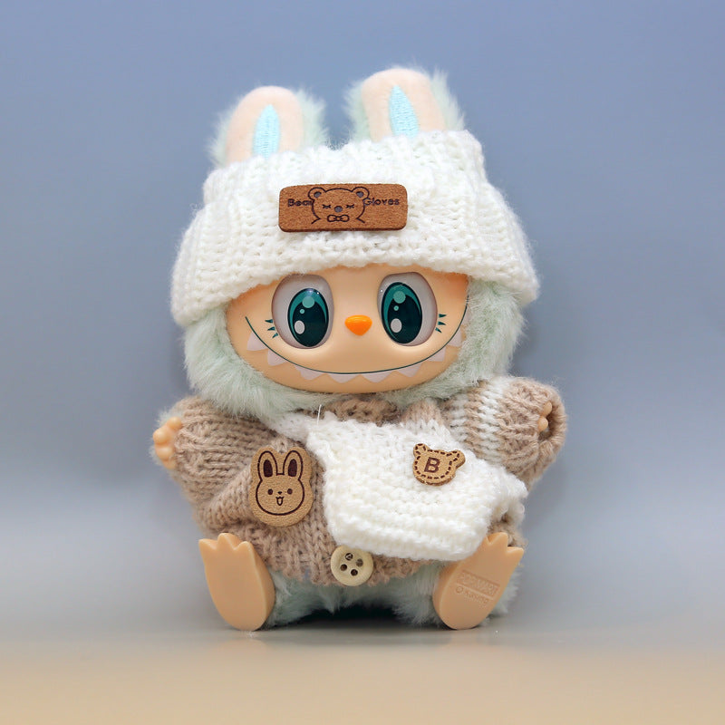 Automobiles Curtain Cloth Pendant Button Knitted Sweater Labubu Hat Small Bag PVC Doll Refill Baby Clothes Suit