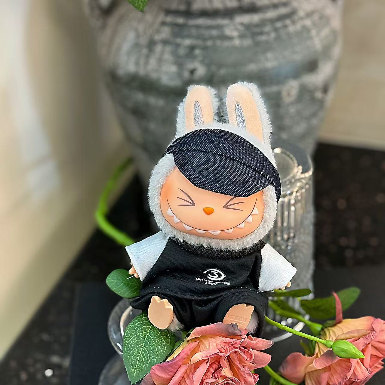 (only-clothes) In Stock Labubu Macaron First and Second Generation Labubu Doll Clothes Sitting Party Vinyl Plush Doll Clothes Set