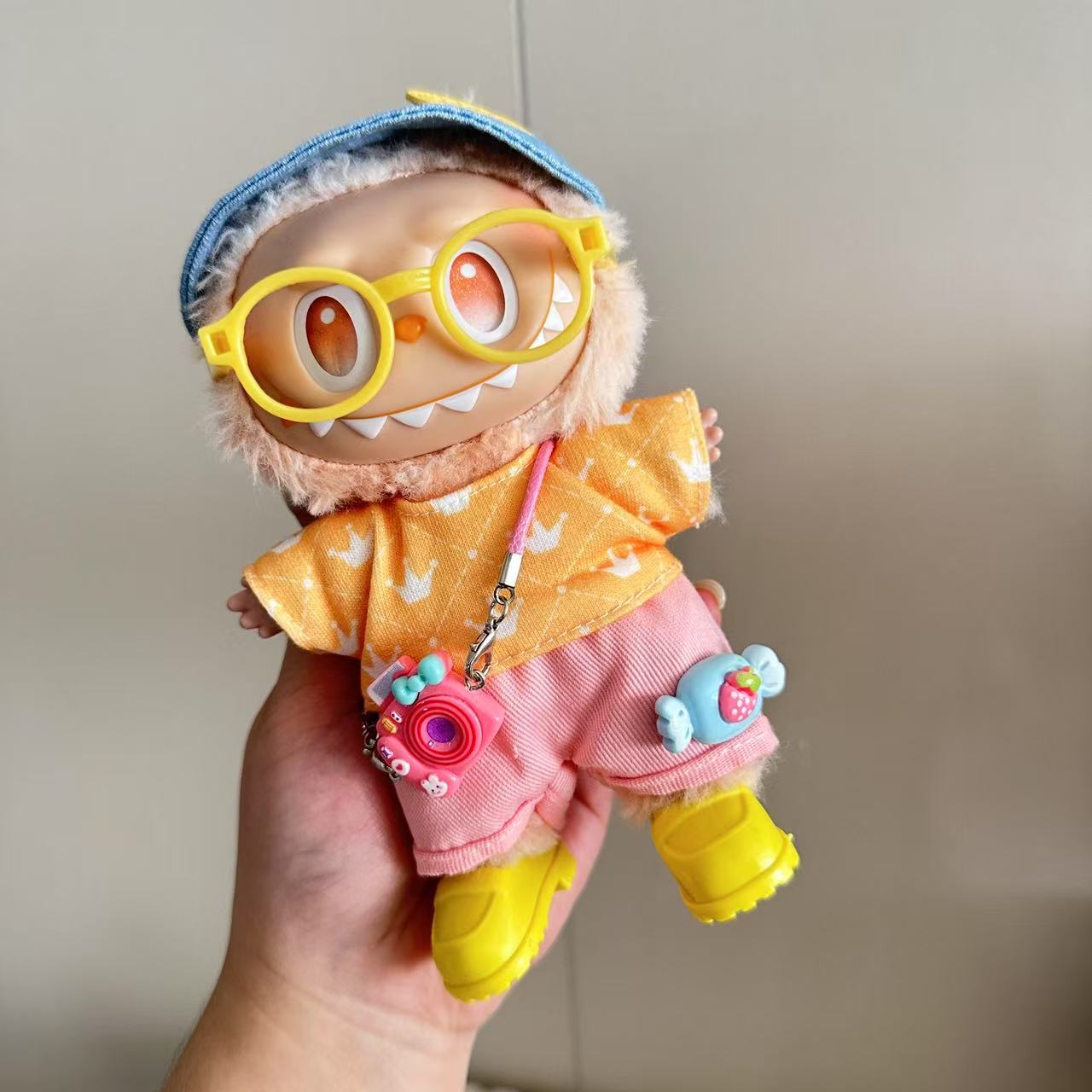 (only-clothes)[Only Clothes] Labubu Clothes First and Second Generation Labubu Plush Toy Doll Overalls Cute Set