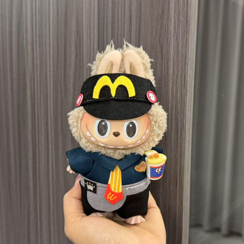 (only-clothes) Labubu Doll Clothes Labubu 17cm Pendant First and Second Generation Vinyl Plush Doll Replacement Clothes Set Accessories