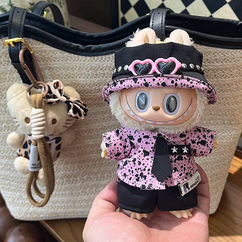 (only-clothes) Clothes Only Suitable for 17cm Labubu Doll Clothes First and Second Generation Labubu Blind Box Pendant Clothes Dress-Up Set