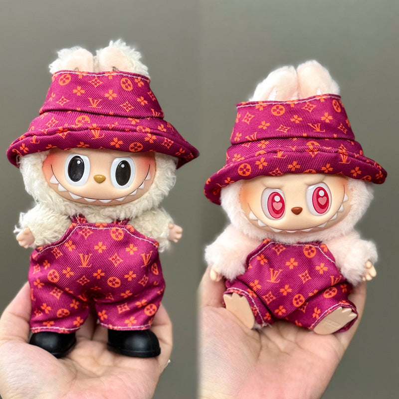 (only-clothes) Suitable for Labubu Plush Doll Clothes First and Second Generation 17cm Pendant Plush Toy Clothes Set Dress
