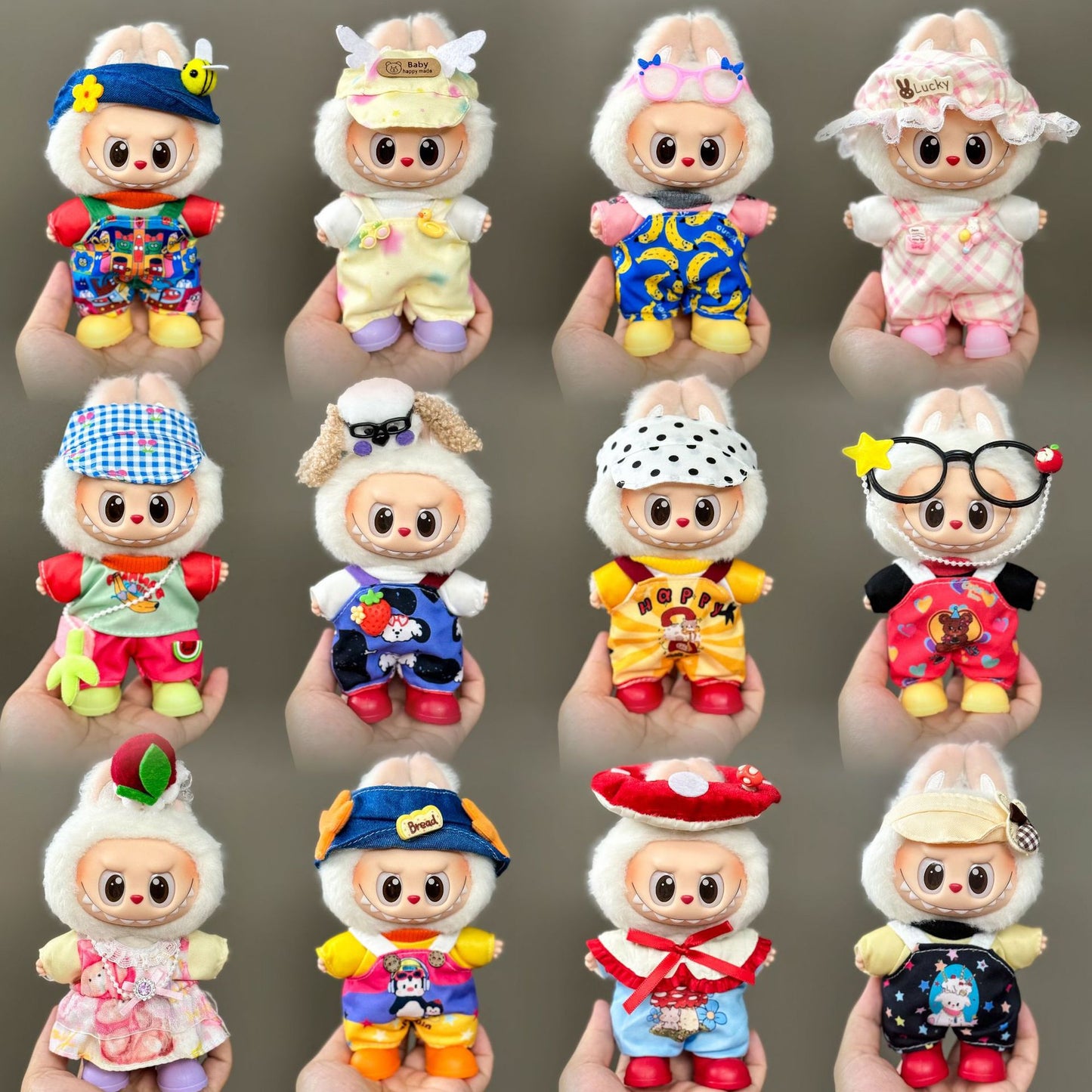 (only-clothes) Suitable for Labubu Doll Clothes First Second Third Generation Labubu Clothes 17cm Vinyl Pendant Doll Set