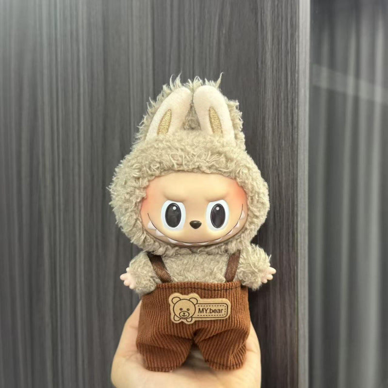 (only-clothes) Labubu Doll Clothes Labubu 17cm Pendant First and Second Generation Vinyl Plush Doll Replacement Clothes Set Accessories