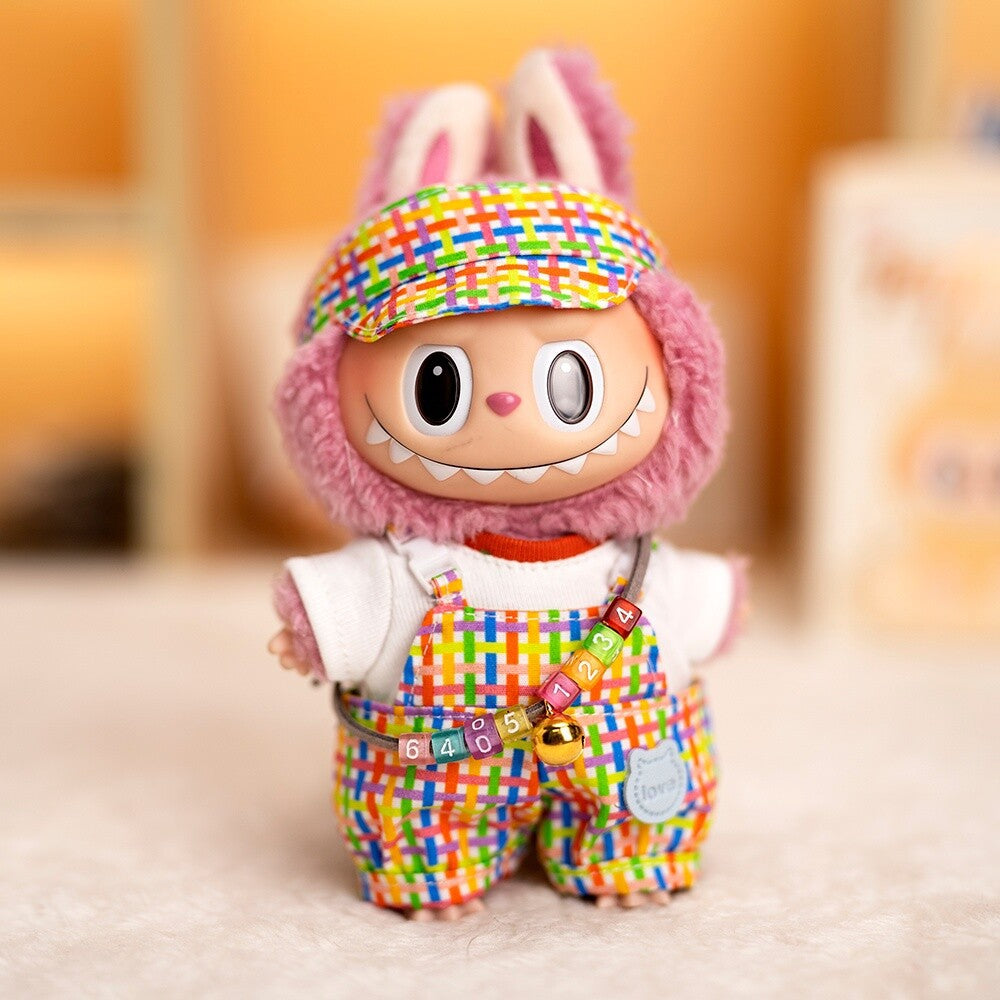 (only-clothes) Labubu Doll Clothes 17cm Labubu Clothes Blind Box Doll Dress Up Set Cute Dress Up British Style Set