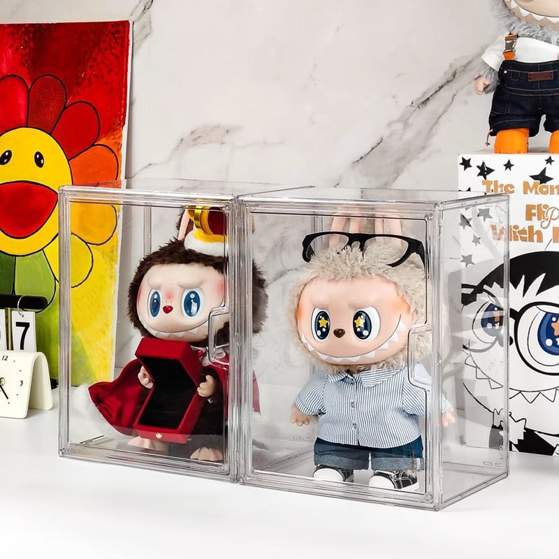 Labubu Bubble Mart Compatible Vinyl Protective Dust Cover Acrylic High Transparency Labubu Blind Box Display Case Cabinet