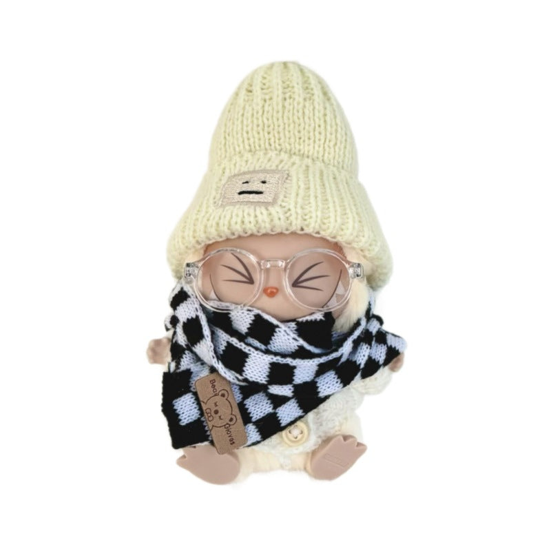 (only-clothes) First and Second Generation Keychain Labubu Clothing Pendant Labubu Hat Sitting Party Sweater Warm Winter Set Scarf