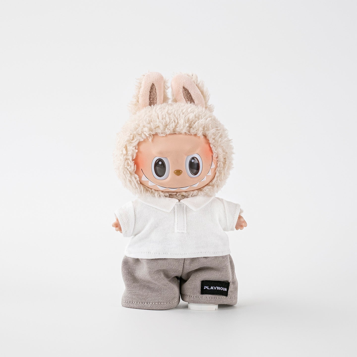 (only-clothes) POLO Short Sleeve Series Set Suitable for Labubu Macaron Sitting Clothes Labubu 17cm First Generation Doll Clothes