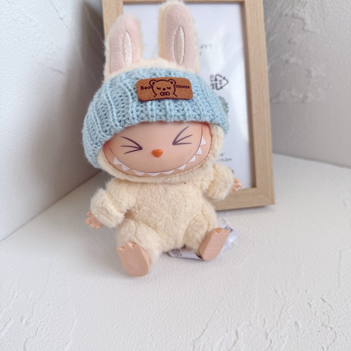 (only-clothes) Only Clothes] First and Second Generation Labubu Plush Doll Clothes Accessories LALBUBU Bear Logo Hat Heart Sweater Set
