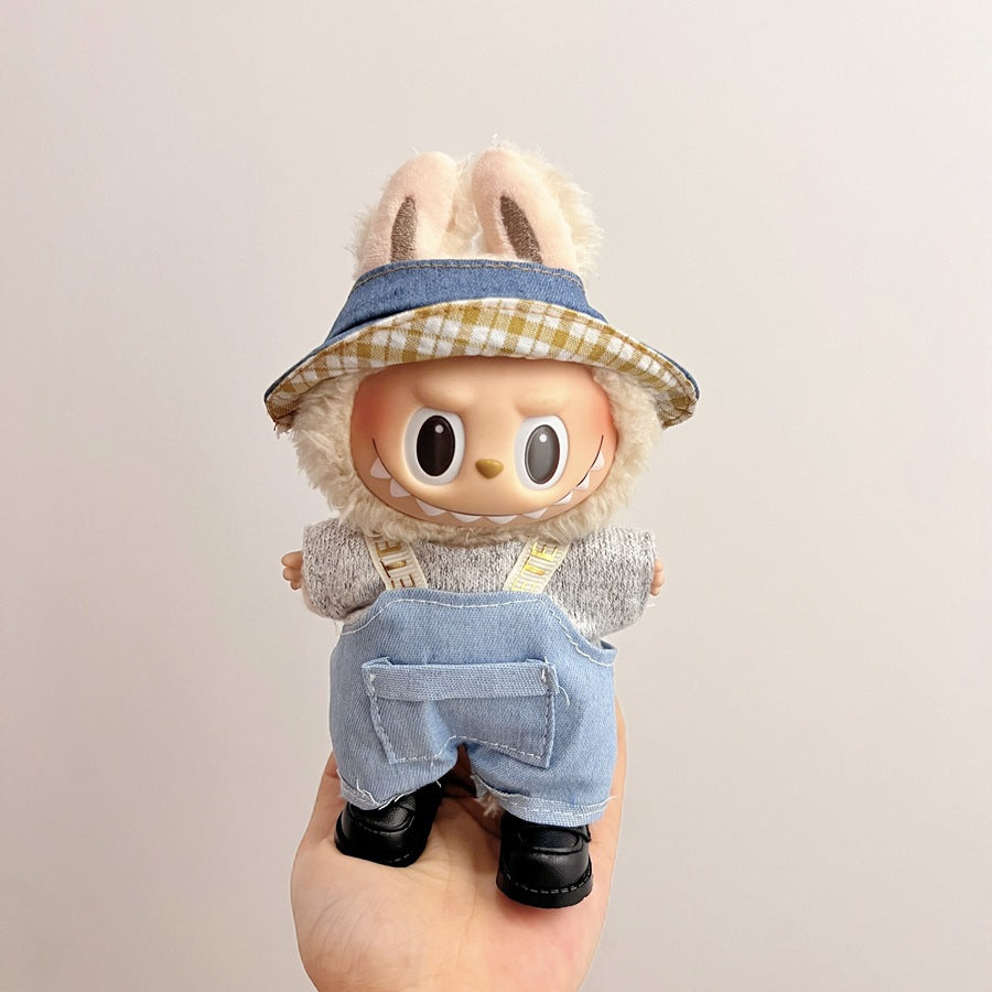 (only-clothes) Suitable for Labubu Doll Clothes First Second Third Generation 17cm Pendant Plush Toy Clothes Set