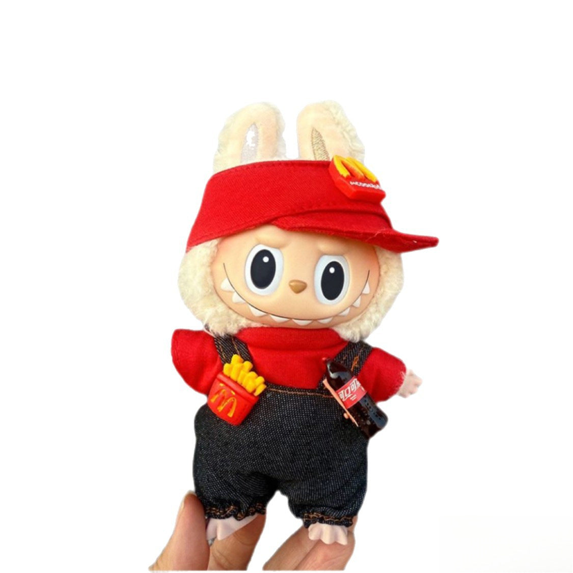 (only-clothes) First, Second, and Third Generation Labubu Doll Clothes High-end McDonald's Collaboration Labubu Gift Set for Workers Fries and Coke