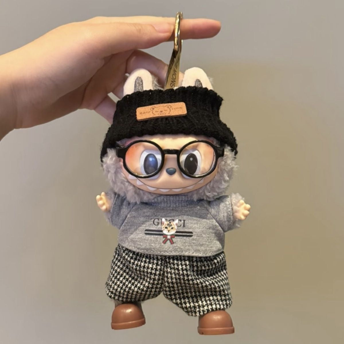 (only-clothes) Bubu Baby Clothes First Second Third Generation Clothes Houndstooth Mr. Cat Hat Top Set Replacement Vinyl Doll