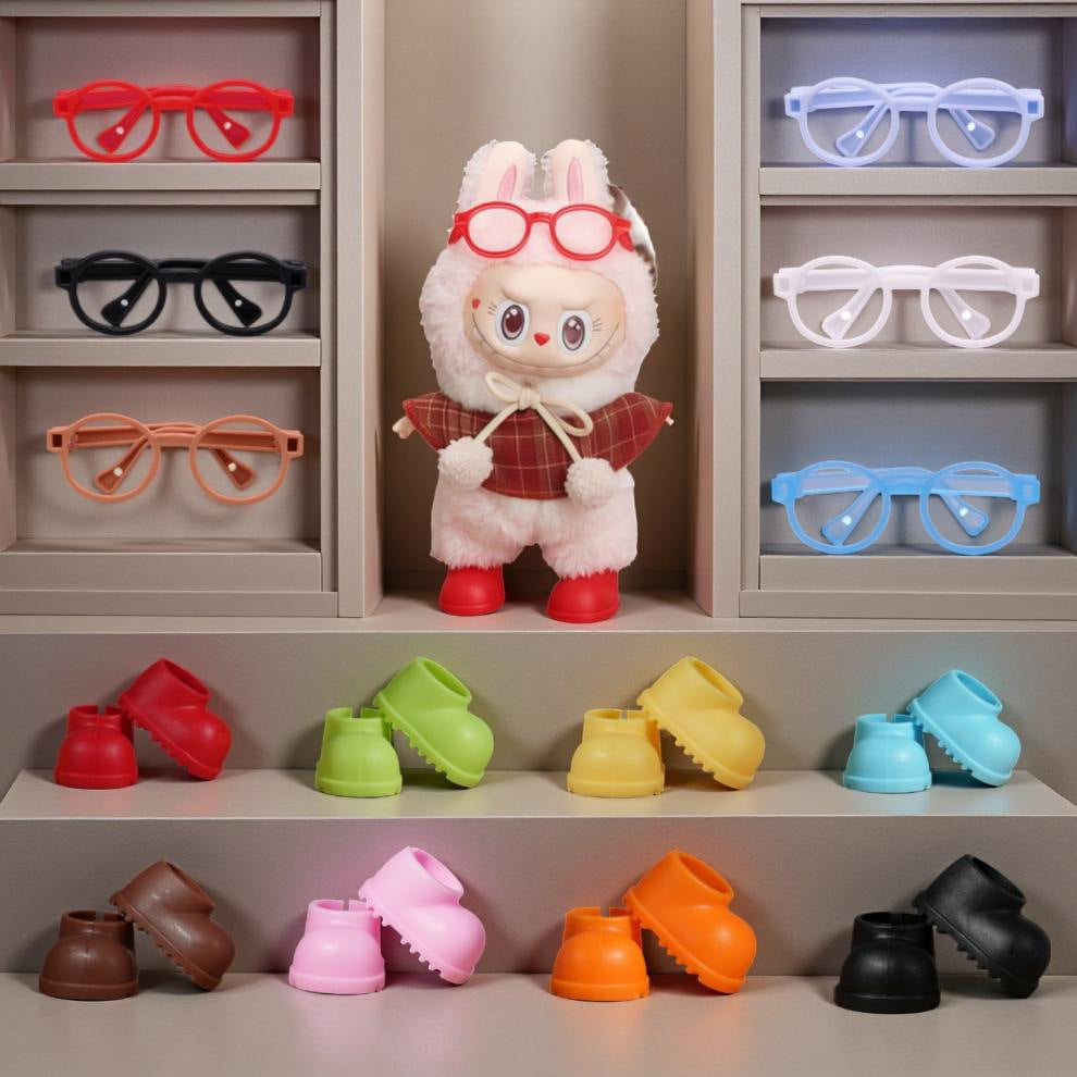 (only-clothes) First, Second, and Third Generation Labubu Doll DIY Multi-color Labubu Outfit Accessories Shoes Rain Boots Short Boots Wholesale