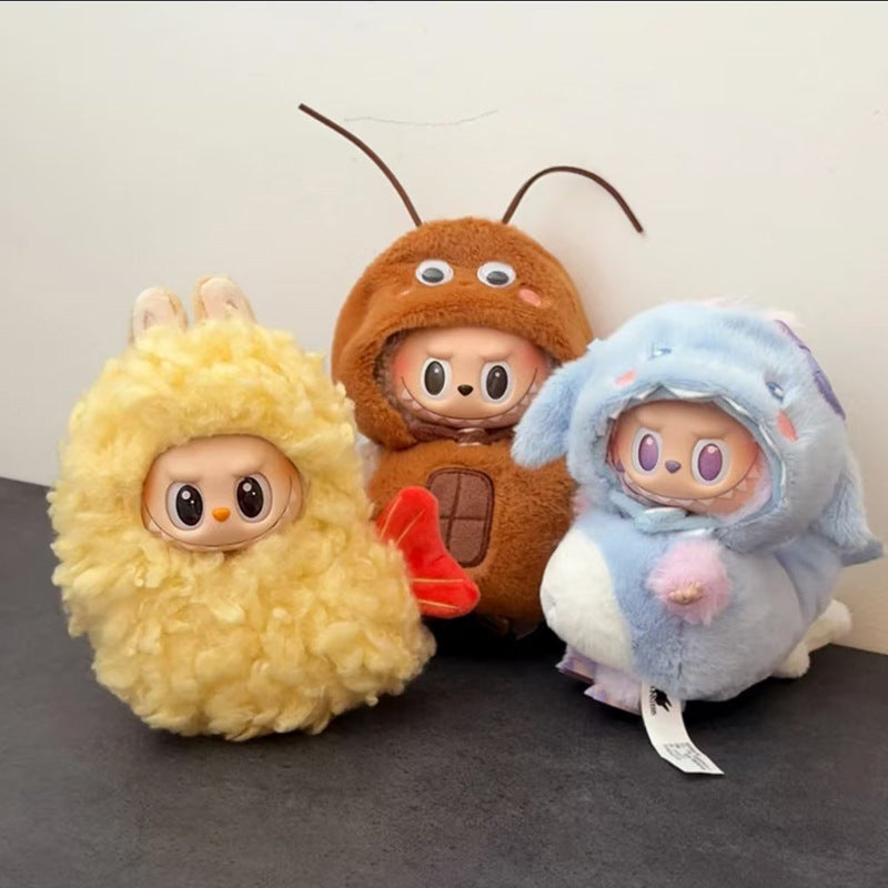 Labubu First Second Third Generation Cockroach Clothes Fried Shrimp Set 10cm Doll Clothes Outfit Labubu Doll Accessories 