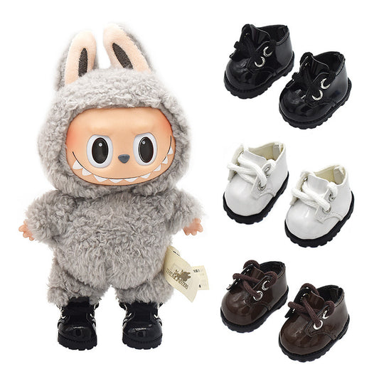 (only-clothes) Labubu Leather Shoes 8 Points BJD Doll Shoes 10CM Cotton Doll Lina Belle Pendant Doll Clothes
