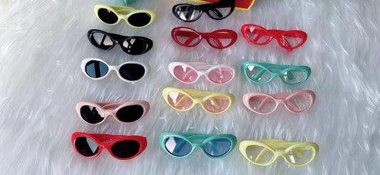 (only-clothes) 6.5cm Small Glasses Labubu Glasses Sunglasses Self-Deprecating Bear Glasses Small Cotton Doll Glasses