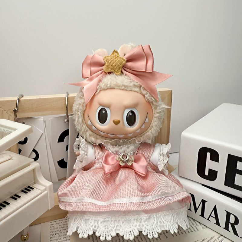 (only-clothes) Suitable for Labubu Doll Clothes Labubu Plush Vinyl Sitting Party First Second Third Generation Dress Set
