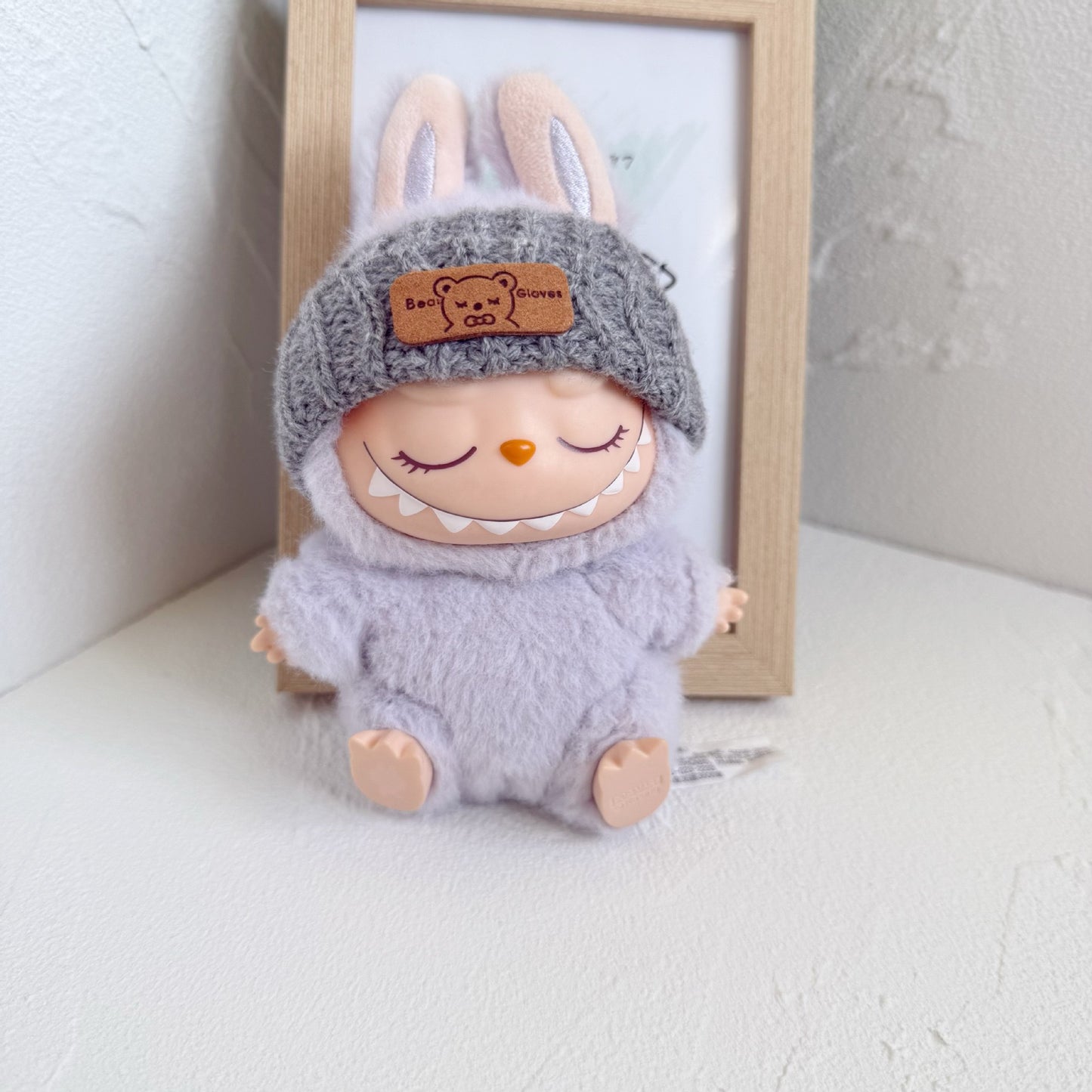 (only-clothes) Only Clothes] First and Second Generation Labubu Plush Doll Clothes Accessories LALBUBU Bear Logo Hat Heart Sweater Set