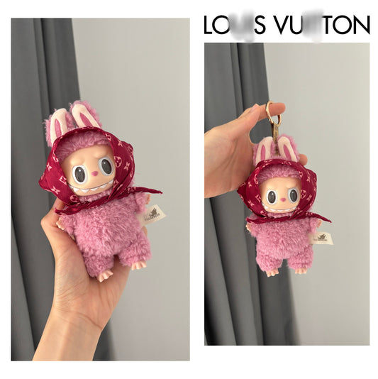 (only-clothes)[Headscarf] Bubble Mart Labubu Plush Toy Little Chanel Style Outfit Accessories