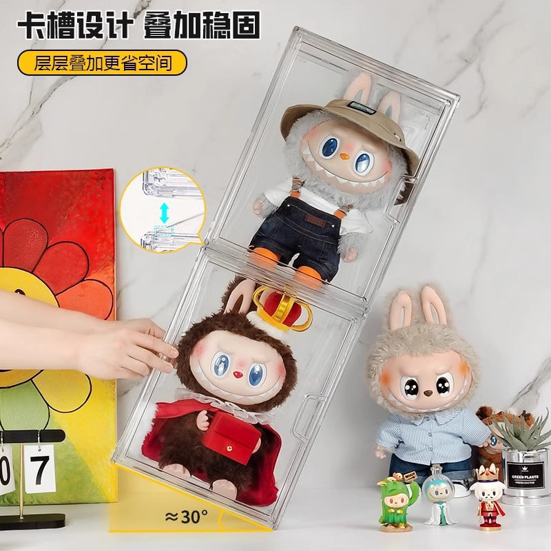 Labubu Bubble Mart Compatible Vinyl Protective Dust Cover Acrylic High Transparency Labubu Blind Box Display Case Cabinet