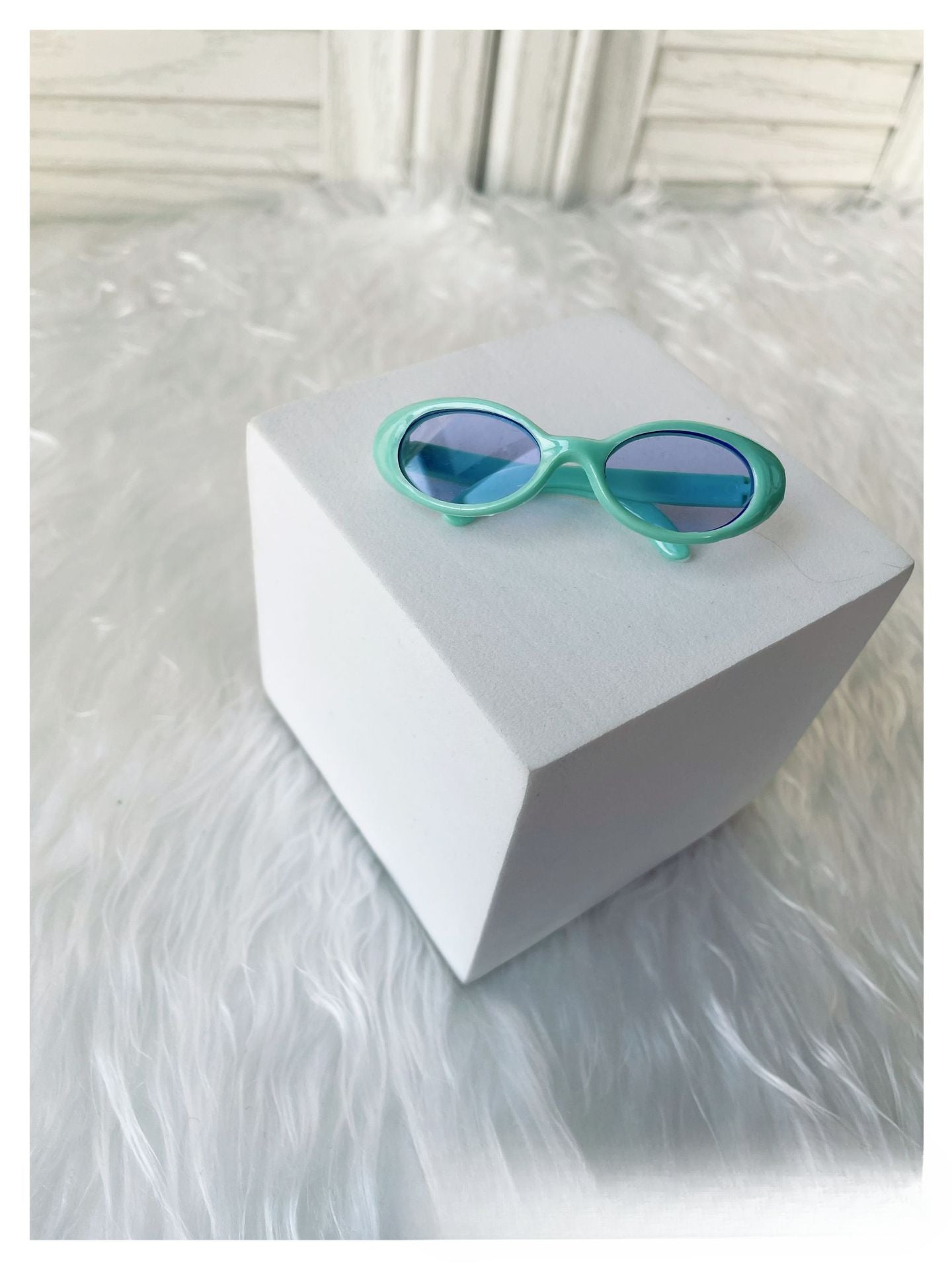 (only-clothes) 6.5cm Small Glasses Labubu Glasses Sunglasses Self-Deprecating Bear Glasses Small Cotton Doll Glasses