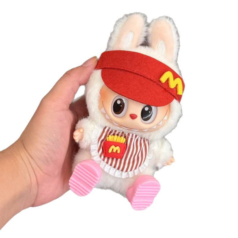 (only-clothes) In Stock Labubu Macaron First and Second Generation Labubu Doll Clothes Sitting Party Vinyl Plush Doll Clothes Set