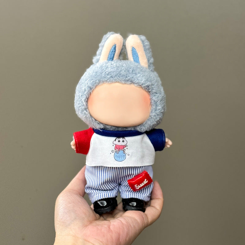 (Only-Clothes) Clothes Only Suitable for Generation Second Generation and Third Generation Pull Clothes 17cm Blind Box Pendant Trendy Vinyl Doll Cloth Ragdoll