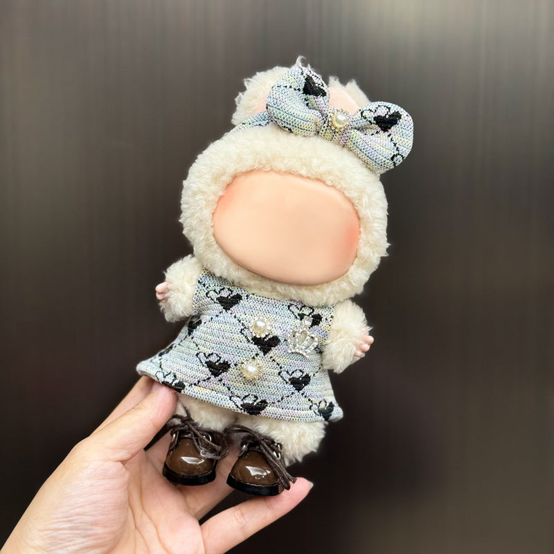 (only-clothes) Suitable for Labubu Plush Doll Clothes First and Second Generation 17cm Pendant Plush Toy Clothes Set Dress