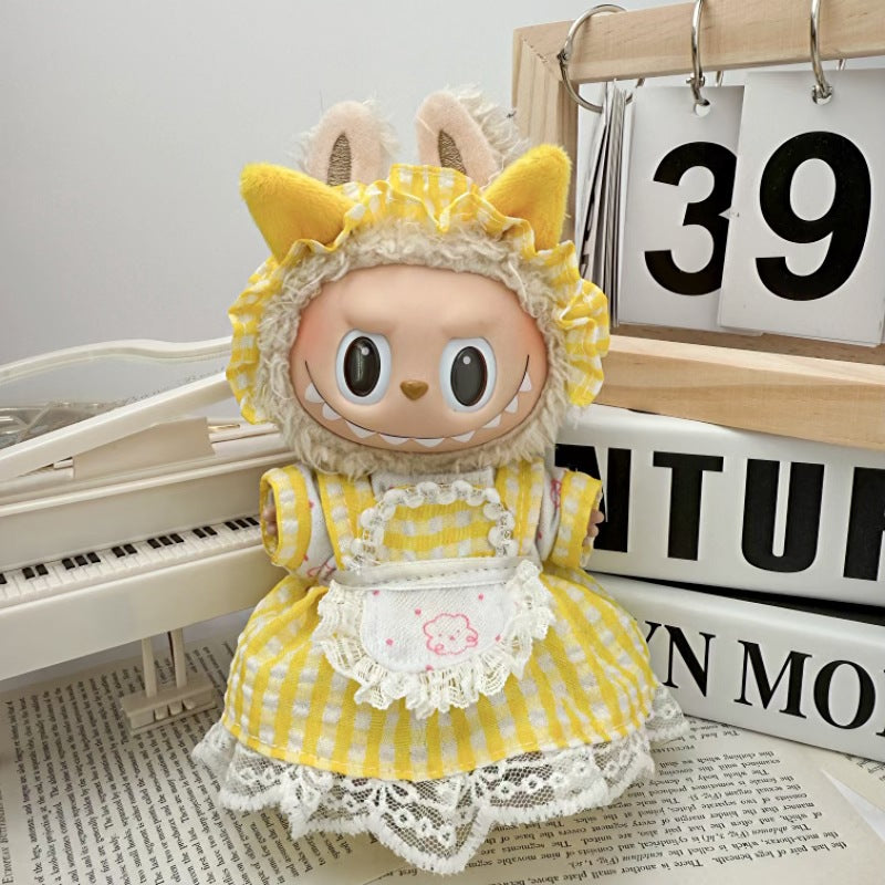 (only-clothes) Suitable for Labubu Doll Clothes Labubu Plush Vinyl Sitting Party First Second Third Generation Dress Set