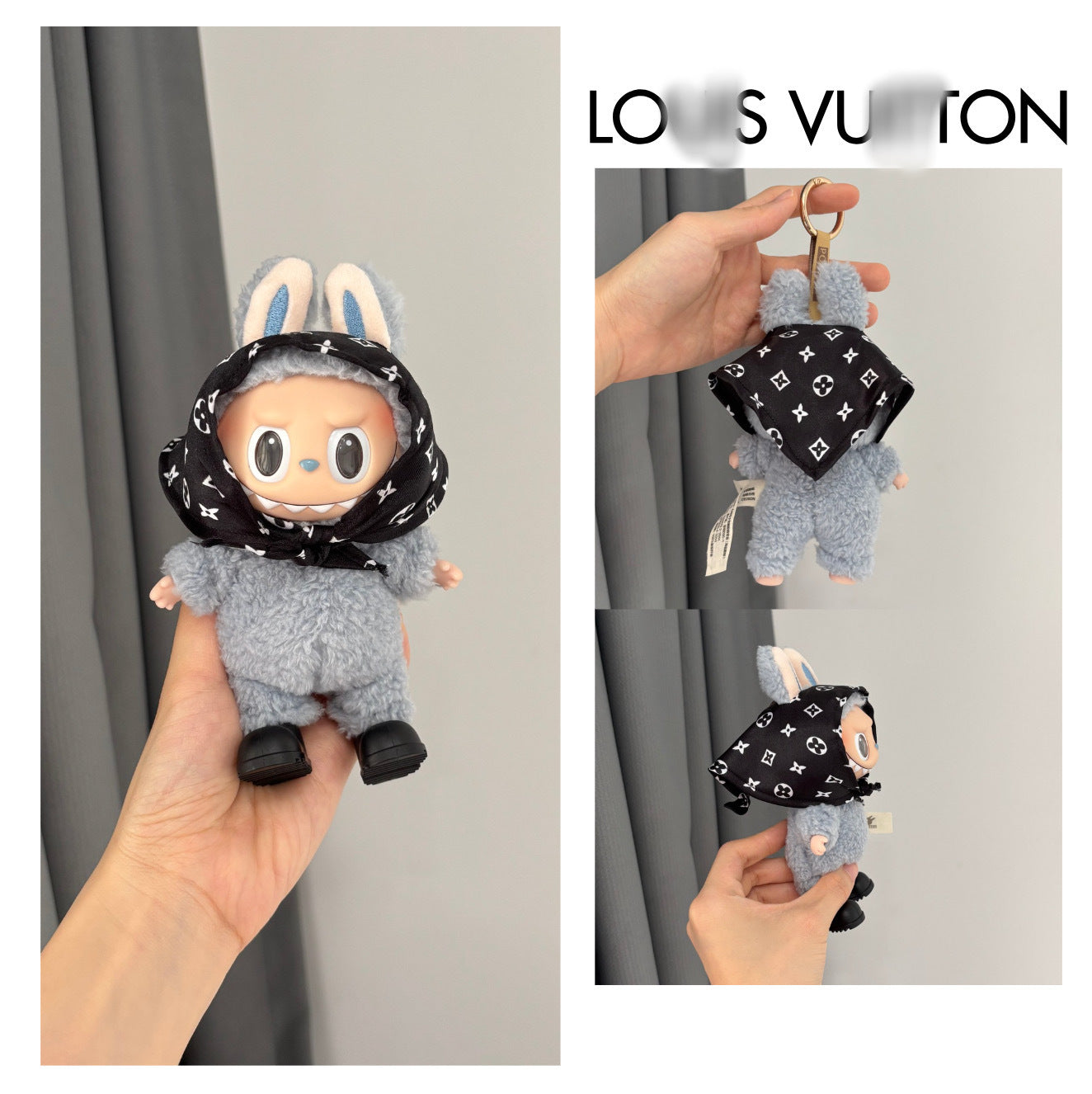 (only-clothes)[Headscarf] Bubble Mart Labubu Plush Toy Little Chanel Style Outfit Accessories