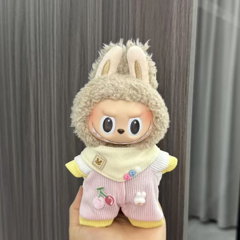 (only-clothes) Labubu Doll Clothes Labubu 17cm Pendant First and Second Generation Vinyl Plush Doll Replacement Clothes Set Accessories