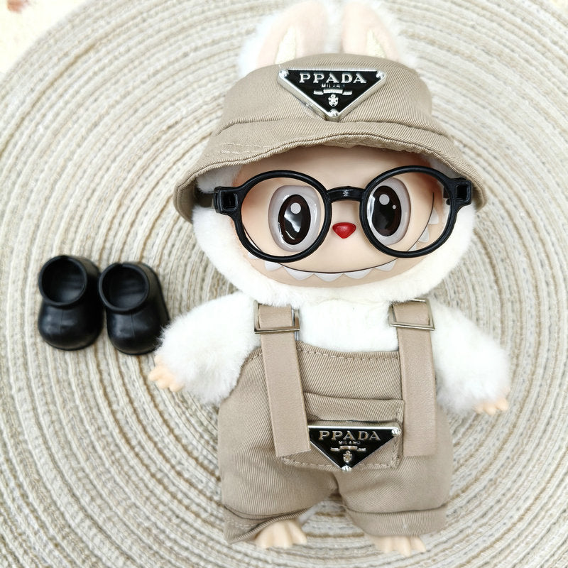 (only-clothes) Labubu Doll Clothes Vinyl Cloth Doll 17cm Cute Dress-Up Casual Outfit Skirt Plush Toy Clothes