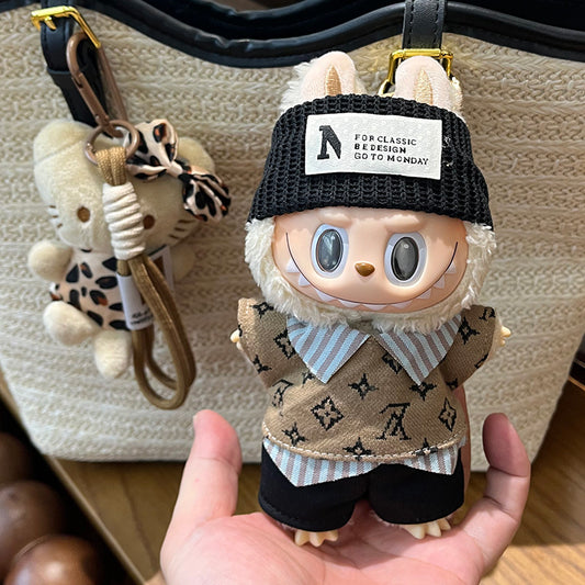 (only-clothes) Clothes Only Suitable for 17cm Labubu Doll Clothes First and Second Generation Labubu Blind Box Pendant Clothes Dress-Up Set