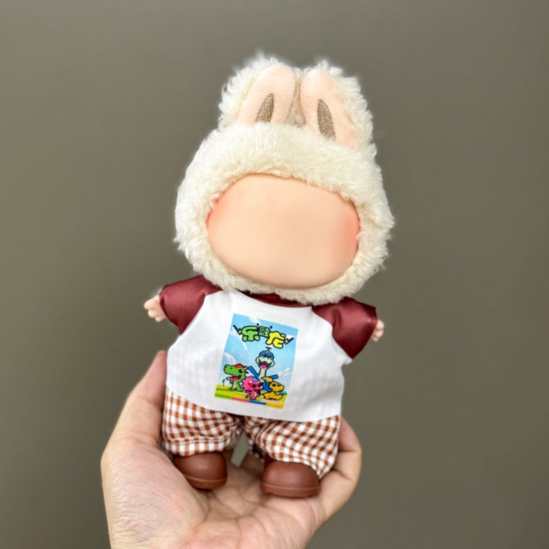 (Only-Clothes) Clothes Only Suitable for Generation Second Generation and Third Generation Pull Clothes 17cm Blind Box Pendant Trendy Vinyl Doll Cloth Ragdoll