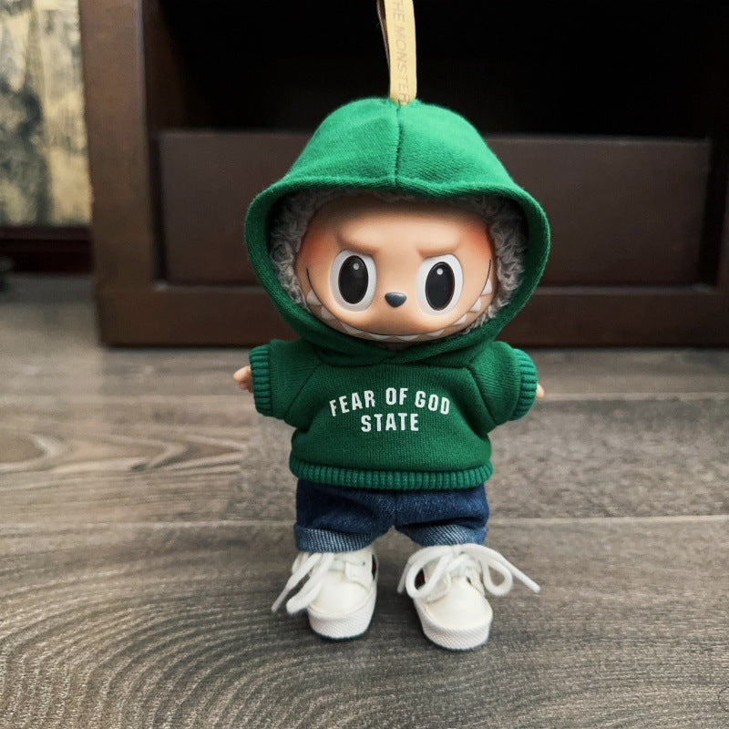 (only-clothes) Only Clothes] First Second Third Generation Keychain Labubu Clothes Pendant Labubu Doll Clothes Printed Sweatshirt Set