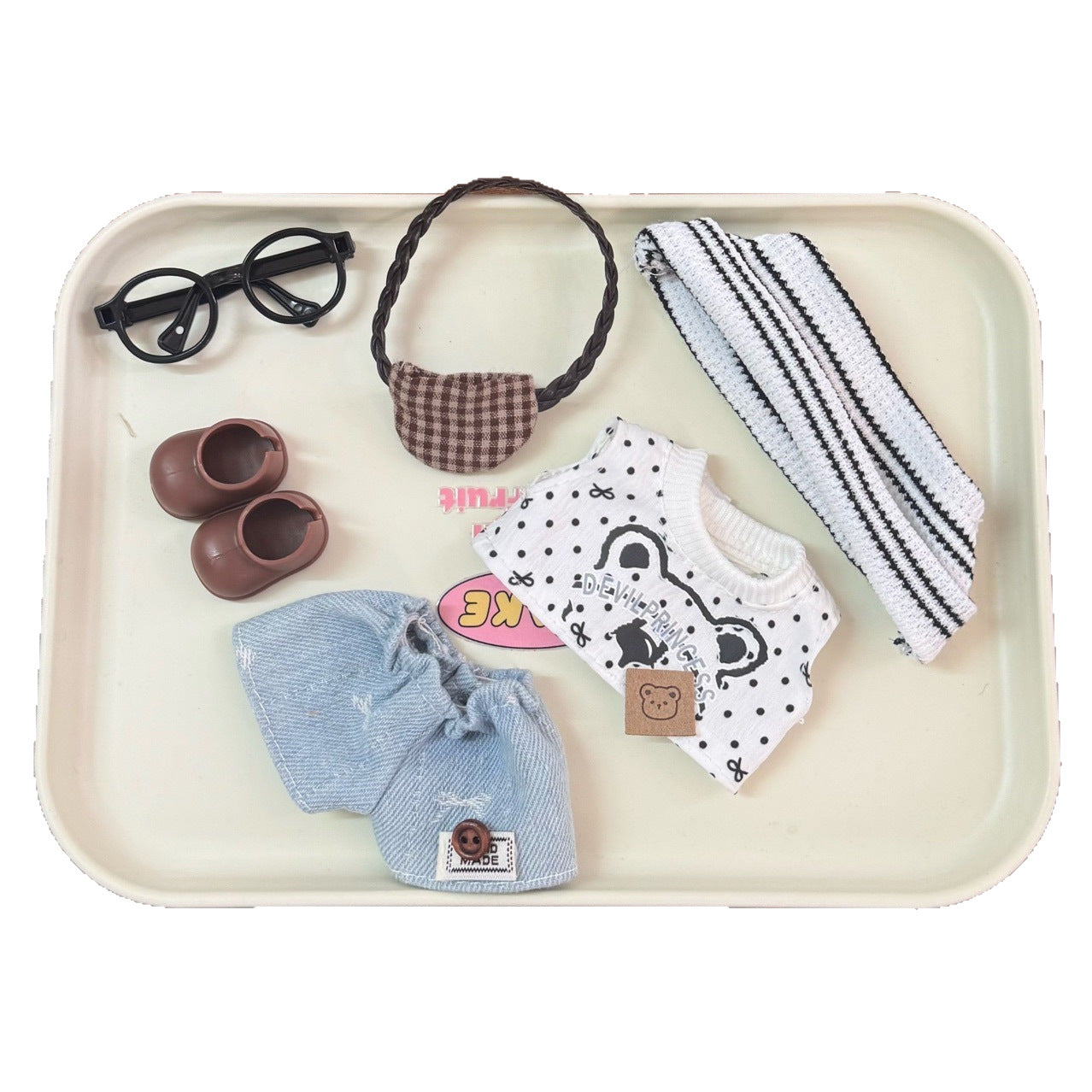 (Only-Clothes) Automobiles Curtain Cloth Doll Clothes 17cm Plush Vinyl Labubu Sitting Party Generation 2 Generation for Suit