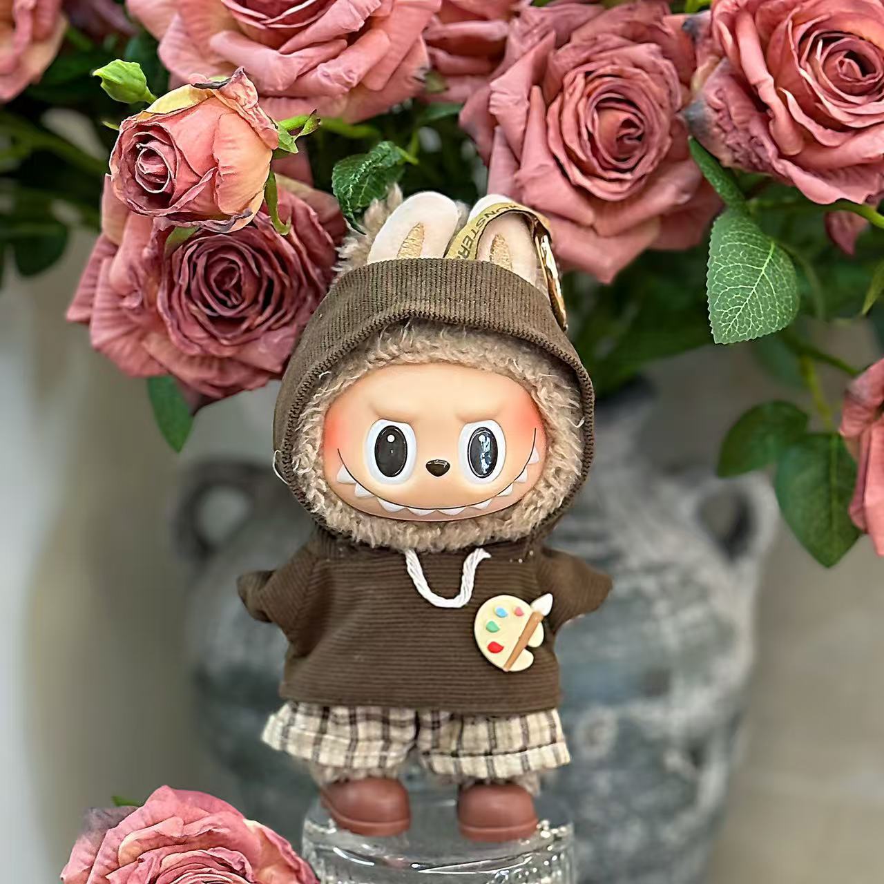 (only-clothes) In Stock Labubu Macaron First and Second Generation Labubu Doll Clothes Sitting Party Vinyl Plush Doll Clothes Set